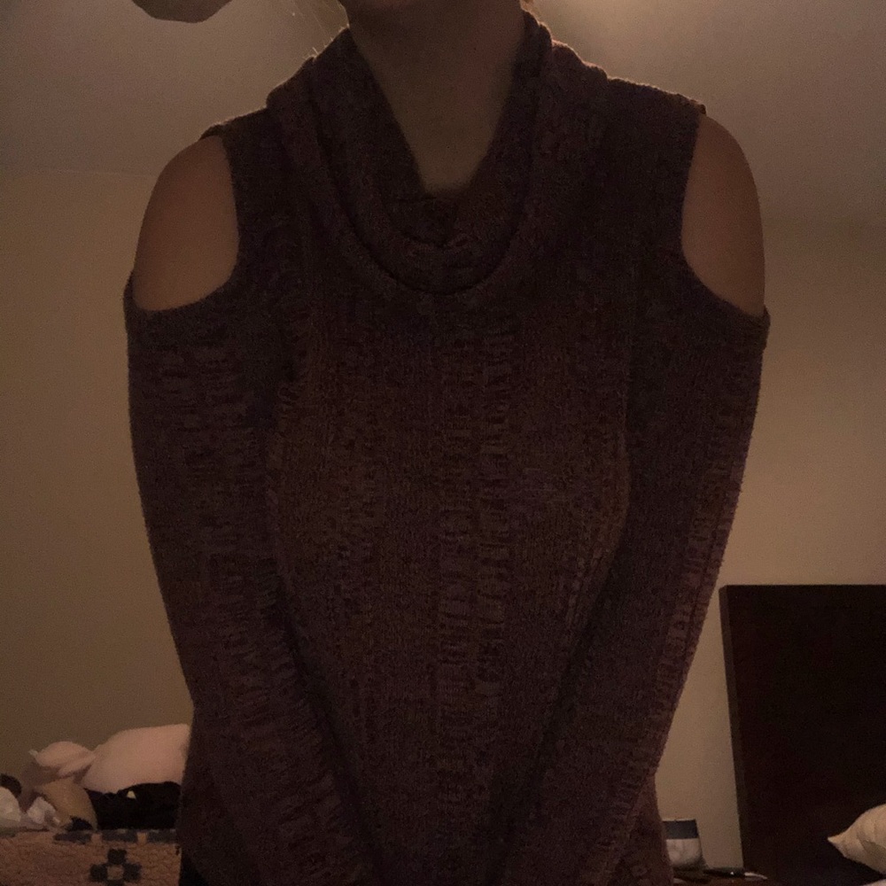 Maroon Sweater with off the shoulder design